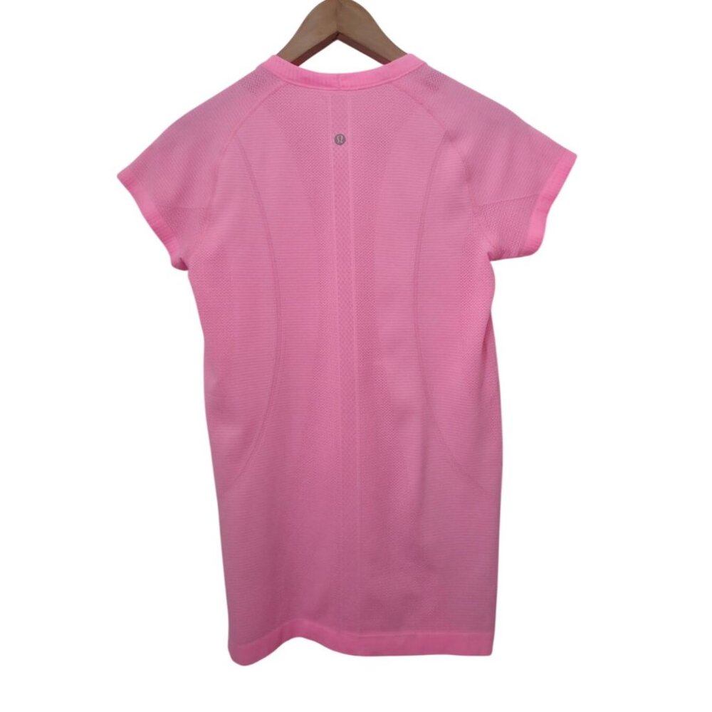 Lululemon Run Swiftly Tech Short Sleeve Pink Athletic Shirt Sz 8 - Picture 2 of 7